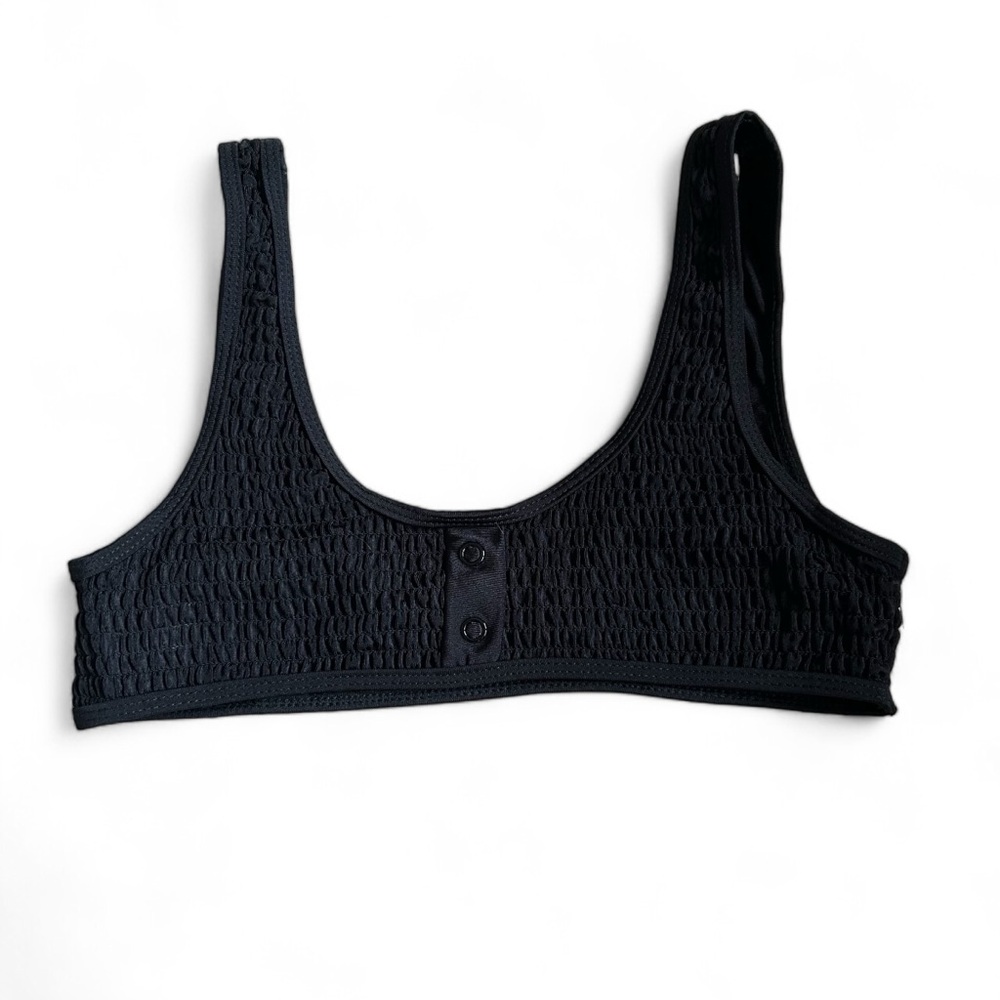 Kendall & Kylie black Henley bikini bralette top size medium
